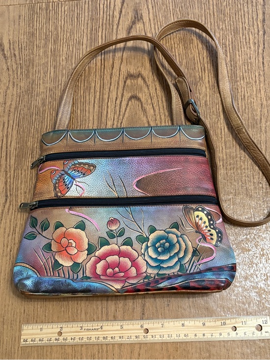 Handbags - Hand-Painted Floral Crossbody Bag in Multicolor